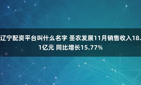 辽宁配资平台叫什么名字 圣农发展11月销售收入18.1亿元 同比增长15.77%